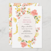 開花エレガントブライダルシャワー招待 招待状 (正面/裏面)