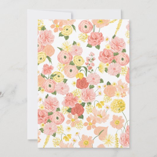 開花エレガントベビーシャワー招待状 招待状 (裏面)