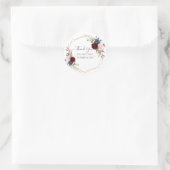 開花エレガント赤面ブルゴーンディダスティブルーサンキュー ラウンドシール (バッグ)