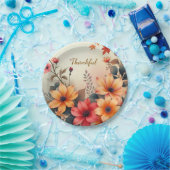 開花オブオータム紙プレート ペーパープレート (パーティー)