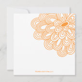 開花オレンはっきりしたジ&ホワイトブライダルシャワーの招待 招待状 (裏面)