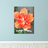 開花オレンジキャンバス印刷 キャンバスプリント (インサイチュ (ウッドフロア))