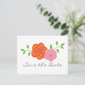 開花オレンジ色のピンクのフローラに日付はがきを保存 案内ポストカード (スタンド正面)