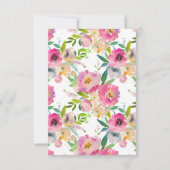 開花カラフルフローラベビーシャワーベビー帳 招待状 (裏面)