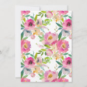 開花カラフルフローラベビーシャワー招待状 招待状 (裏面)