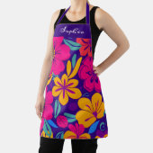 開花カラフル – ドーパミンスタイル-レトロ花 エプロン (インサイチュ)