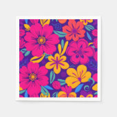 開花カラフル – ドーパミンスタイル-レトロ花 スタンダードカクテルナプキン (正面)