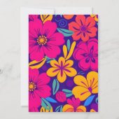 開花カラフル – ドーパミンスタイル-レトロ花 招待状 (裏面)