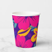 開花カラフル – ドーパミンスタイル-レトロ花 紙コップ (正面)