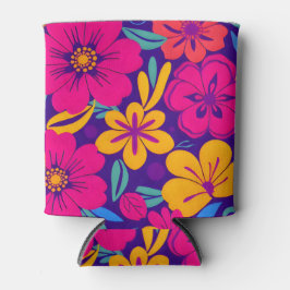 開花カラフル – ドーパミンスタイル-レトロ花 缶クーラー