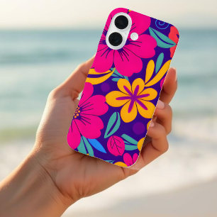 開花カラフル – ドーパミンスタイル-レトロ花 iPhone 16ケース