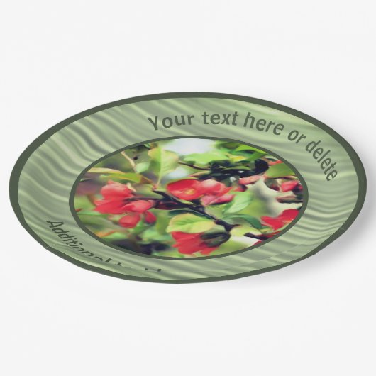 開花クインズフローラアーパーソナライズされたトパーティー ペーパープレート (アングル)