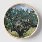 開花サボテンのミニマリストの壁時計 壁時計 (正面)