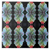 開花サボテン模様 タイル (正面)