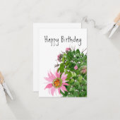 開花サボテン誕生日 カード (正面/裏面インサイチュ)