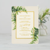 開花シダ結婚ス 箔招待状 (立ち正面)