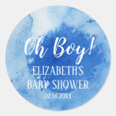 開花シンプルと美しい水の色オ・ボーイ ラウンドシール (正面)