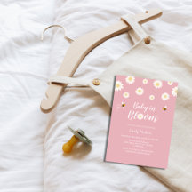 開花シンプルガールシャワーのデイジーピンクベビー