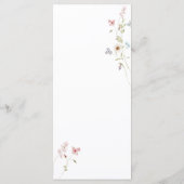 開花シンプルブライダルシャワーメニューのワイルドフラワーラブ メニュー (裏面)