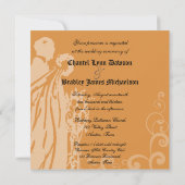 開花ズオンオレンジオンアタイムウェディング招待 招待状 (裏面)