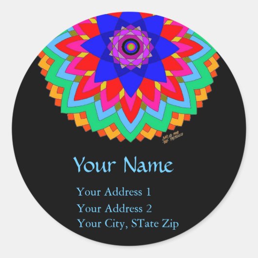 「開花ソウル」住所 シール (正面)