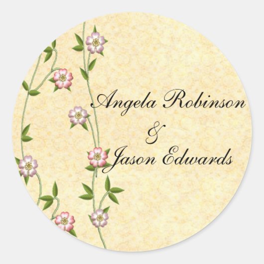 開花ツタ封筒用シール ラウンドシール (正面)