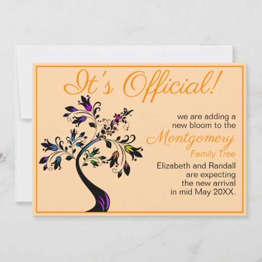開花ツリーベビーを期待している 案内状 (正面)