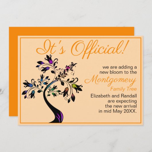 開花ツリーベビーを期待している 案内状 (正面/裏面)