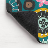 開花ティール（緑がかった色） マウスパッド (コーナー)