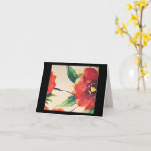 開花ノーテカードとポピー前面 カード (黄色い花)