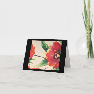 開花ノーテカードとポピー前面 カード