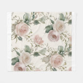 開花バラパターン フリースブランケット (正面(横))