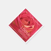 開花バラ100th誕生祝いパーティーN スタンダードカクテルナプキン (角)