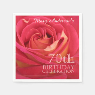 開花バラ70th誕生祝いパーティーPN スタンダードカクテルナプキン