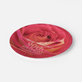 開花バラ90番目の誕生祝いパーティーPP ペーパープレート (アングル)