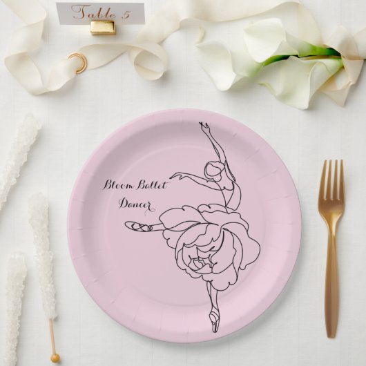 開花バレエダンサーとフローラTouchカスタマイズ ペーパープレート (ウェディング)
