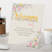 開花バーブーケマスタード&ピンクワイルドフラワー 台座サイン (インサイチュ)