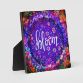 開花パープルかわいらしフラワーインスピレーションイーゼル フォトプラーク (正面)