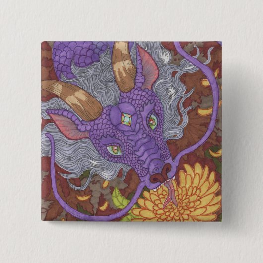 開花パープルドラゴン 缶バッジ (正面)