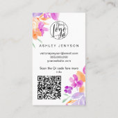 開花パープルフローラのロゴの感謝してい順序 名刺 (裏面)