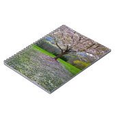 開花ピンクさくらんぼの森の花の木 ノートブック (左側)