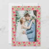 開花ピンクのフローラ結婚式で日付を保存 セーブザデート (裏面)