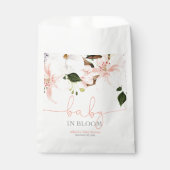 開花ピンクの白フローラのベビー フェイバーバッグ (正面)