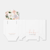 開花ピンクの白フローラのベビー フェイバーボックス (折り畳みなし)