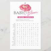 開花ピンクの赤ちゃんシャワー語検索のベビー チラシ (正面)