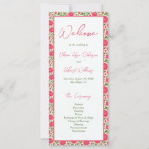 開花ピンク牡丹の花の結婚式 プログラム