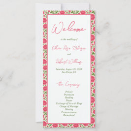 開花ピンク牡丹の花の結婚式 プログラム