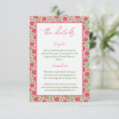 開花ピンク牡丹フローラ結婚の詳細 エンクロージャーカード (スタンド正面)