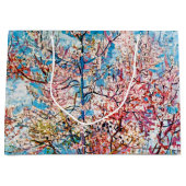 開花ピーチツリーバンゴッホラージ抱き枕 ラージペーパーバッグ (正面)