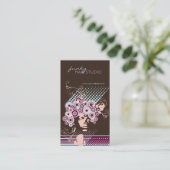 開花ファンキーヘアフローラサモダンークルレトロ抽象芸術 名刺 (スタンド正面)